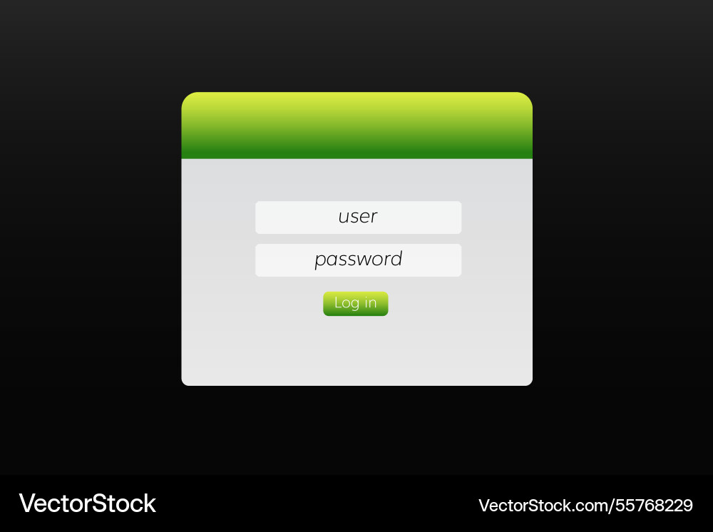 Simple user login interface with username Vector Image