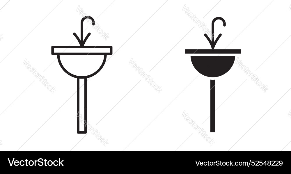 Sink unit thin line icon set Sink unit thin line icon set vector image