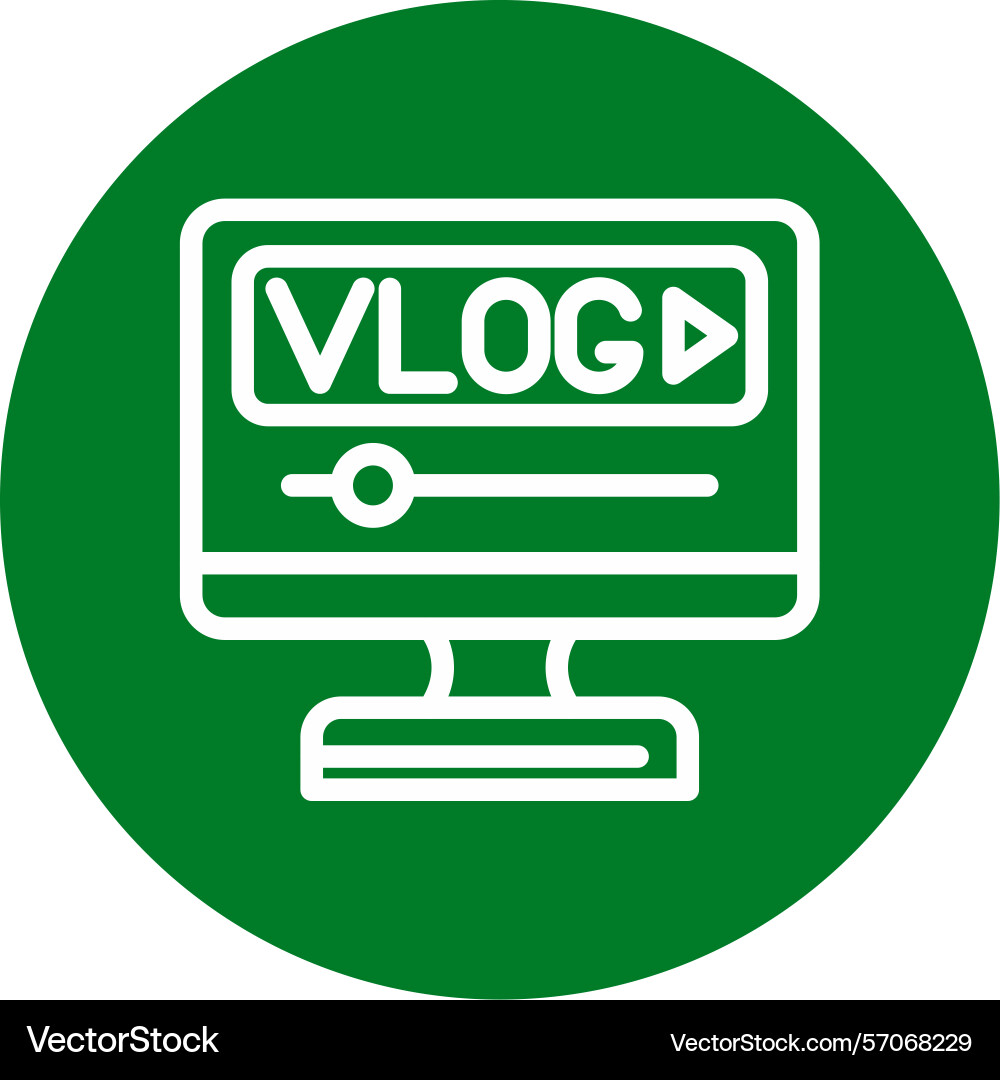 Vlog line circle style icon design Vector Image