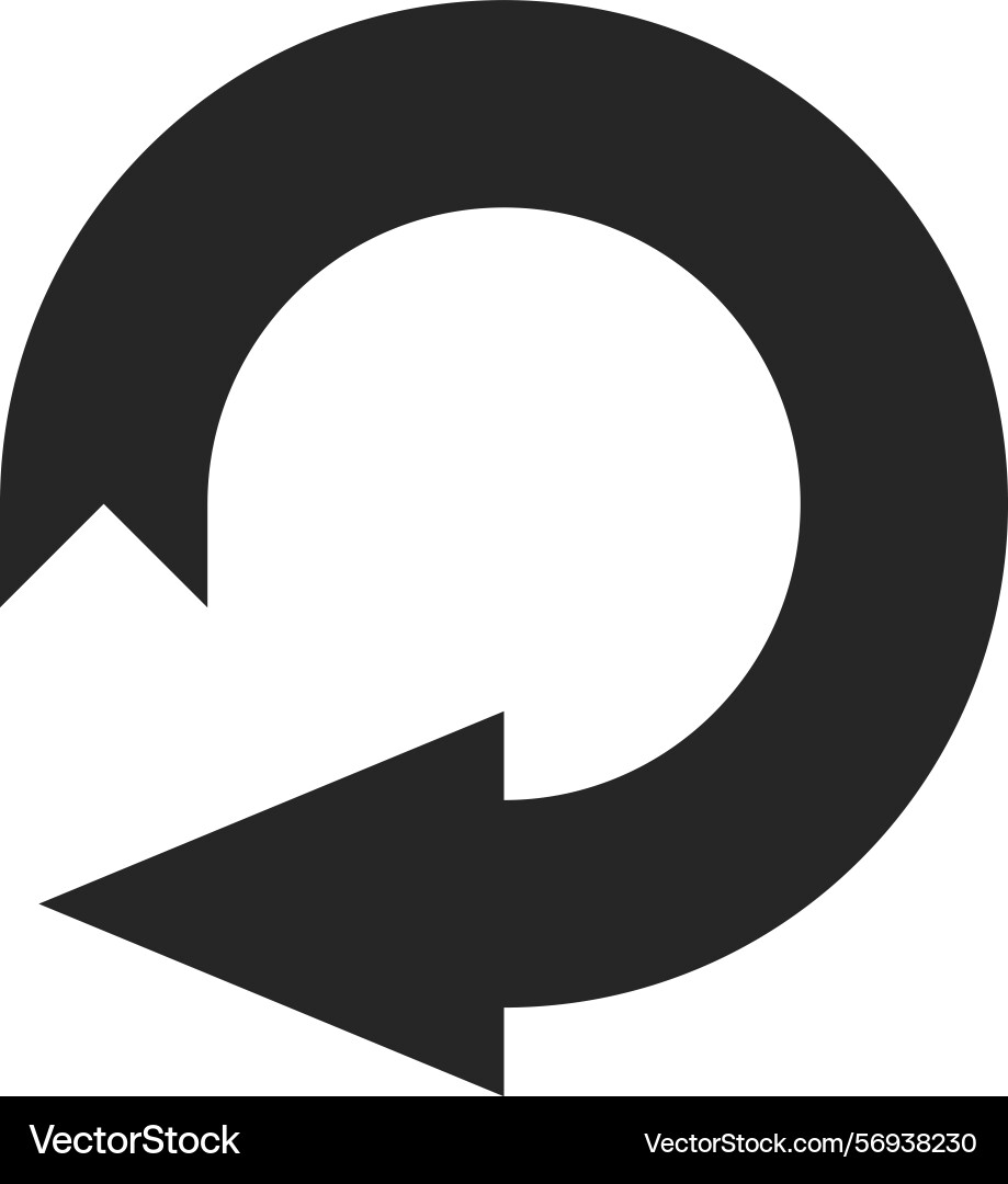 Continuous loop arrow rotating counterclockwise Continuous loop arrow rotating counterclockwise vector image