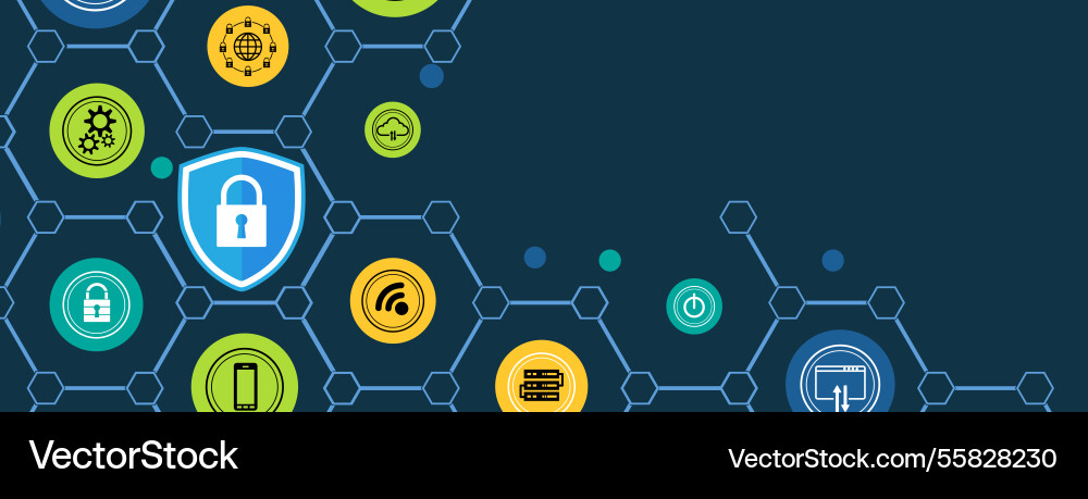 Cyber security technology connection background Cyber security technology connection background vector image
