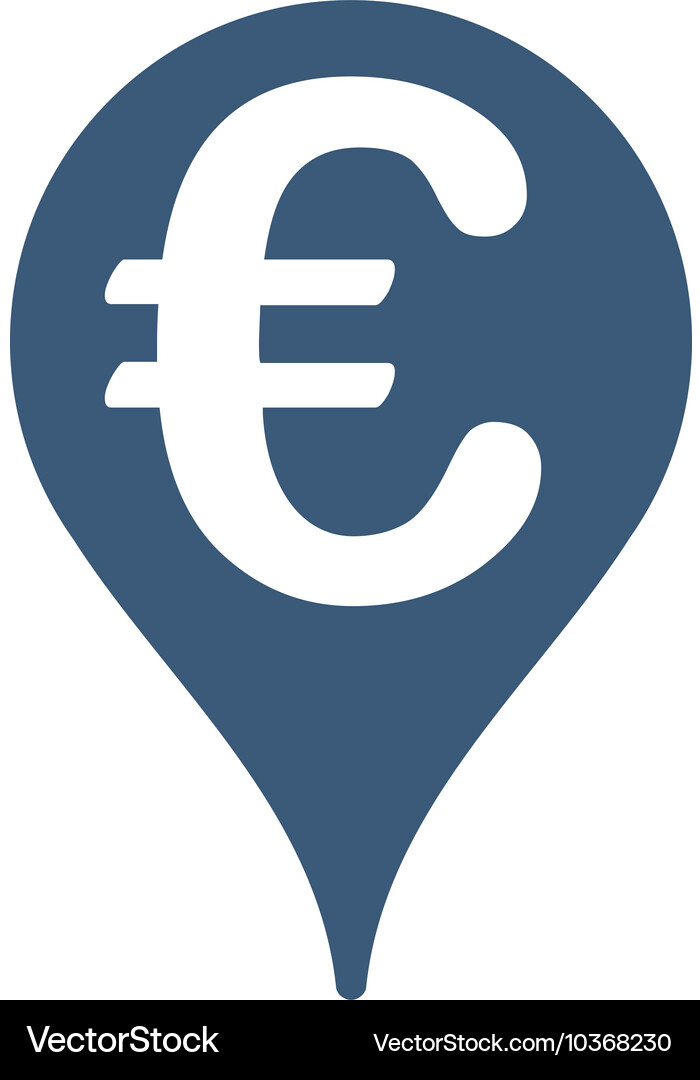 Euro map pointer flat icon Vector Image
