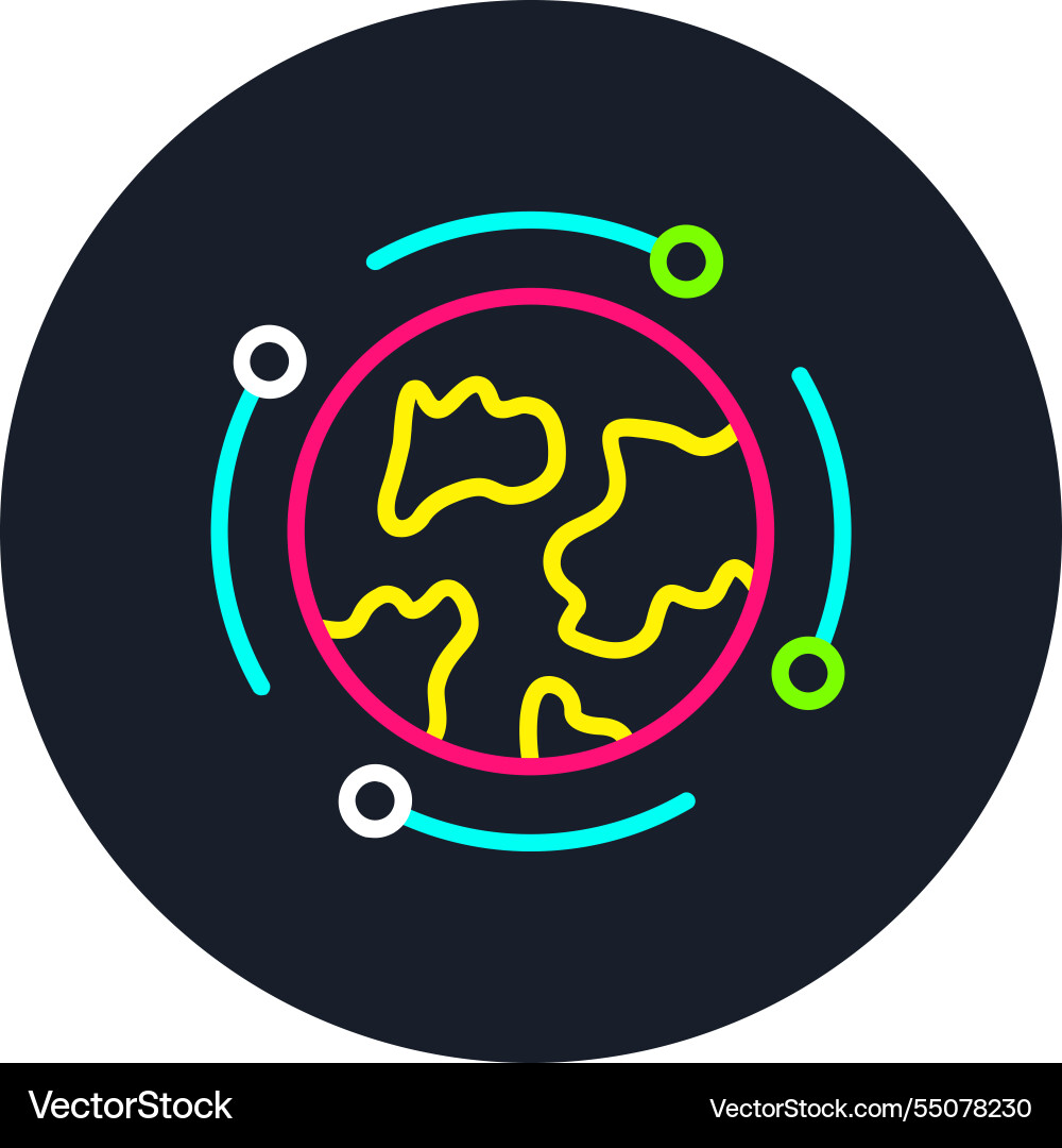 Globalization line multi color icon Vector Image