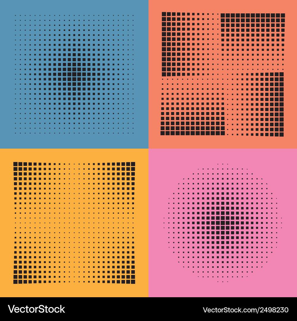 Halftone Square Patterns vector image