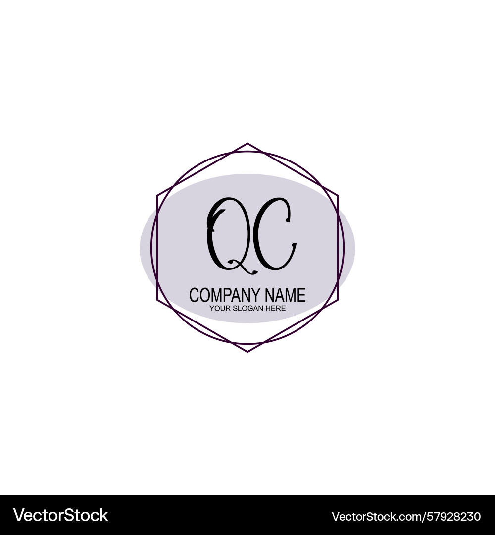Handwriting logo concepts with initial qc Handwriting logo concepts with initial qc Vector Image