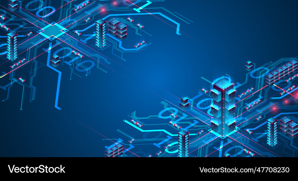 Isometric big data concept database abstract Isometric big data concept database abstract vector image