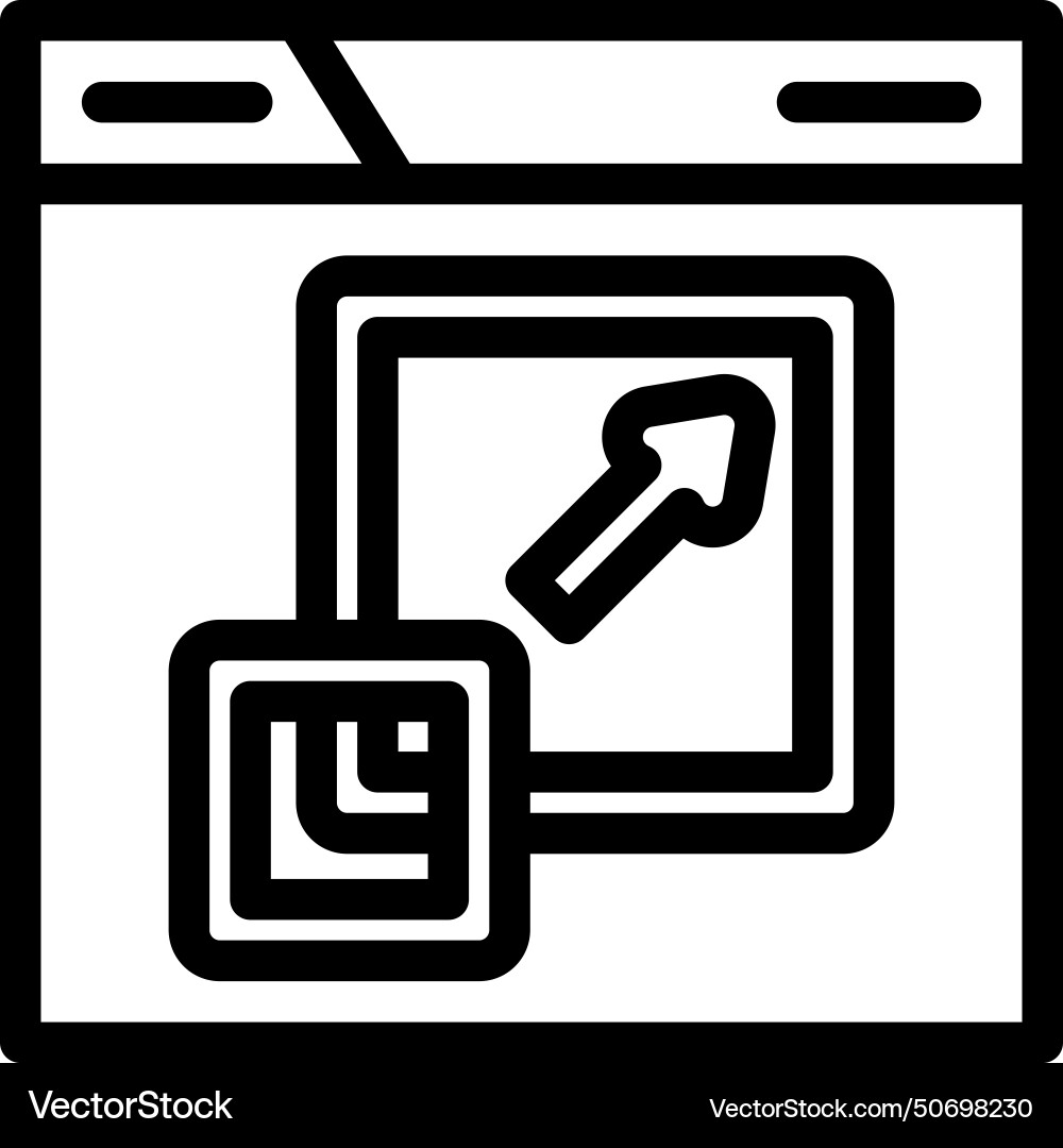 Responsive design seo line icon Royalty Free Vector Image