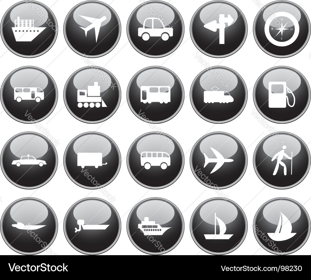 Transportation icons set vector image
