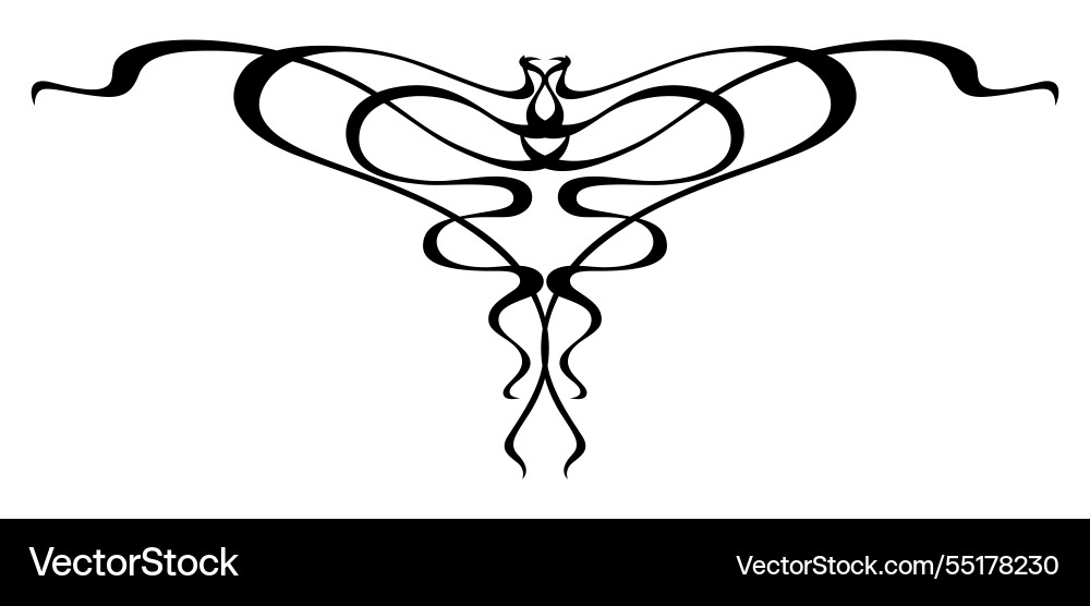 Vignette in art nouveau style decorative curl Vignette in art nouveau style decorative curl vector image