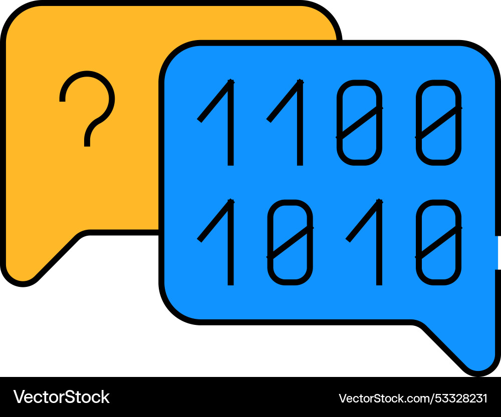 Binary Code und Fragezeichen Zitat Frame Symbol vektorbild
