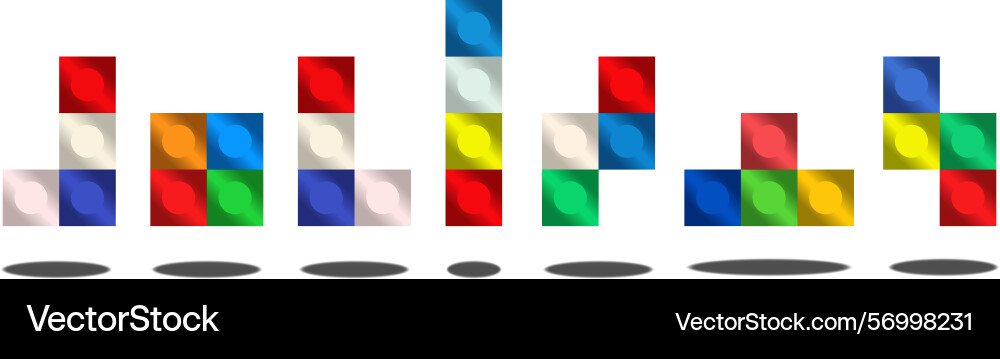 Block shape of tetris game on white for web vector image