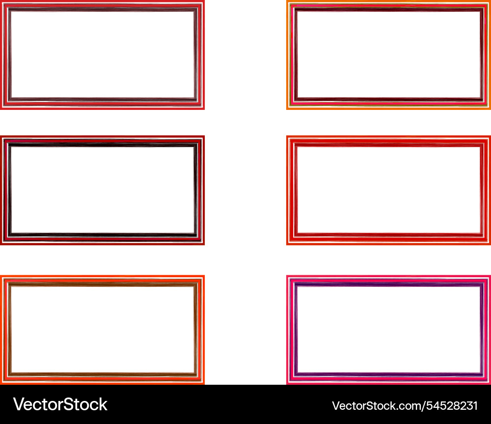 Bold red colorful highlight marker frames Vector Image