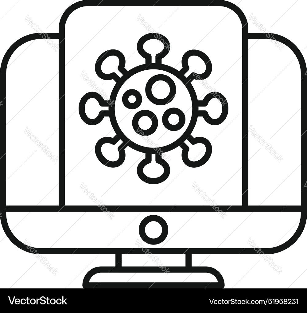 Computer displaying virus online Vector Image