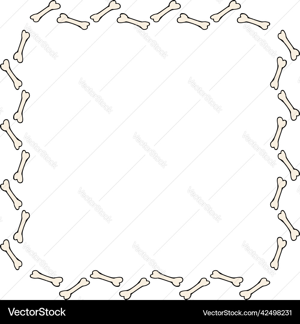 Cute Bone Frame Vector Image
