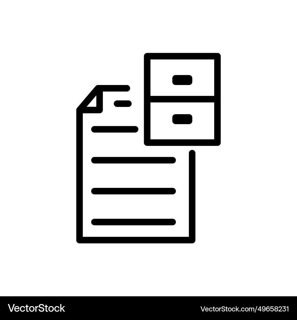 Drawer paper document line logo icon image Drawer paper document line logo icon image Vector Image