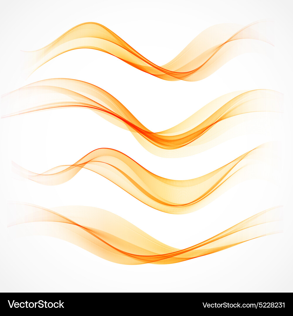 Dynamic Orange Wavy Banners Vector Image