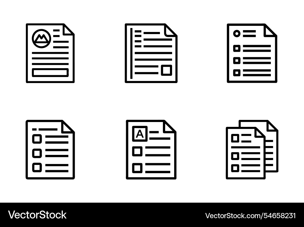 File icon bundle set in style Vector Image