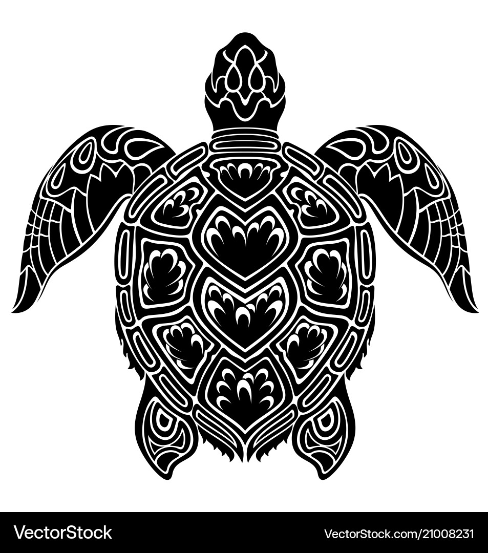 Graphic sea turtle Royalty Free Vector Image - VectorStock