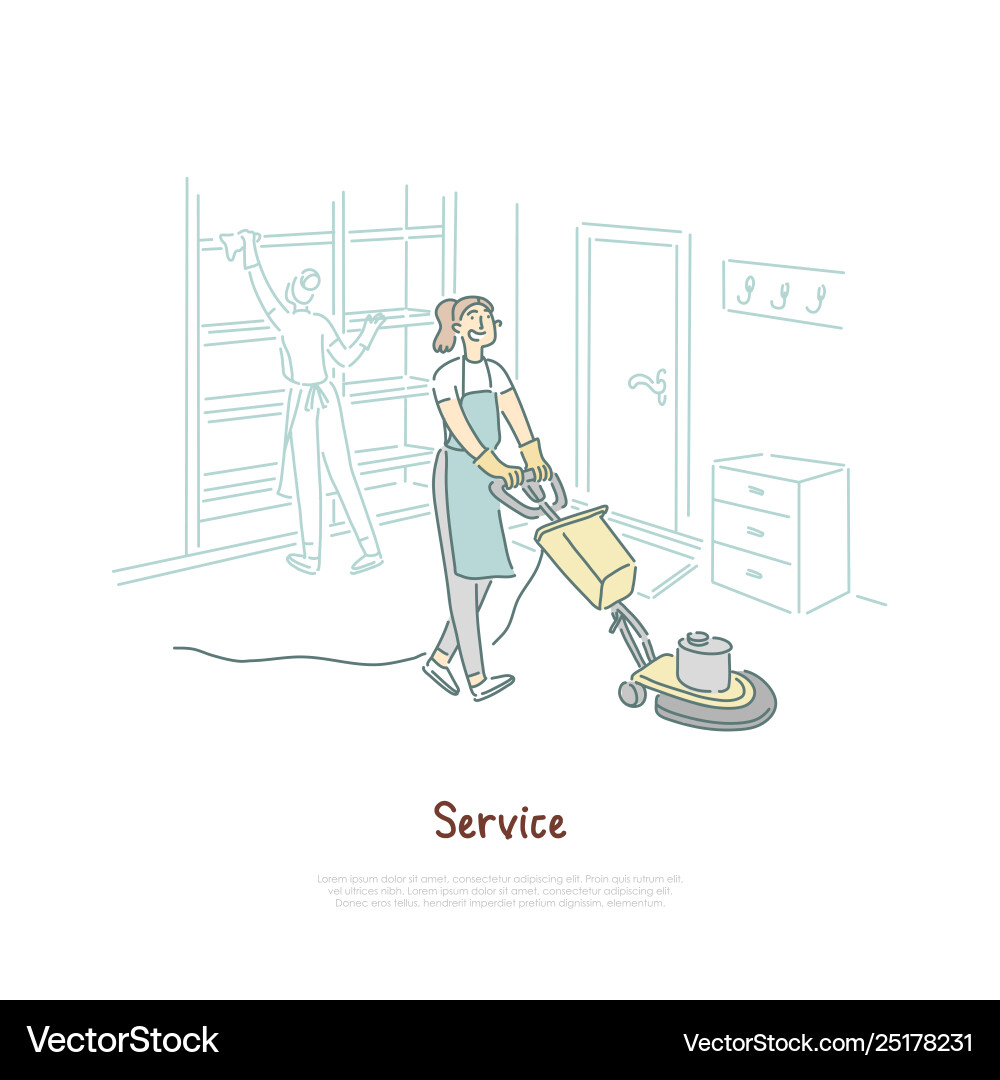 Housekeeping-Service weibliche Haushälter Reinigung Housekeeping-Service weibliche Haushälter Reinigung vektorbild