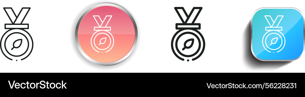 Medal icon thin linear regular and button style Medal icon thin linear regular and button style Vector Image