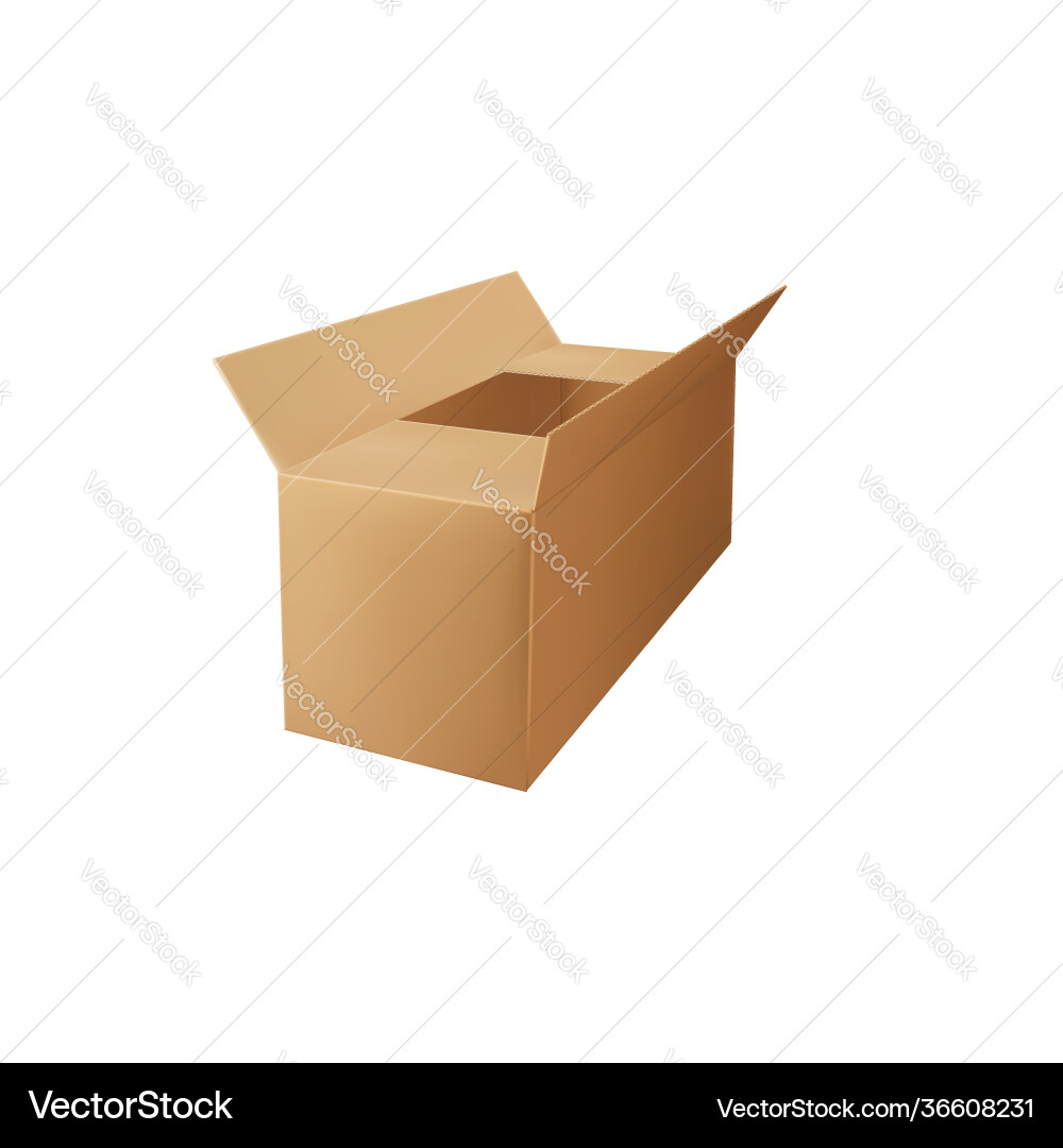 Paperboard container isolated delivery empty box Paperboard container isolated delivery empty box vector image