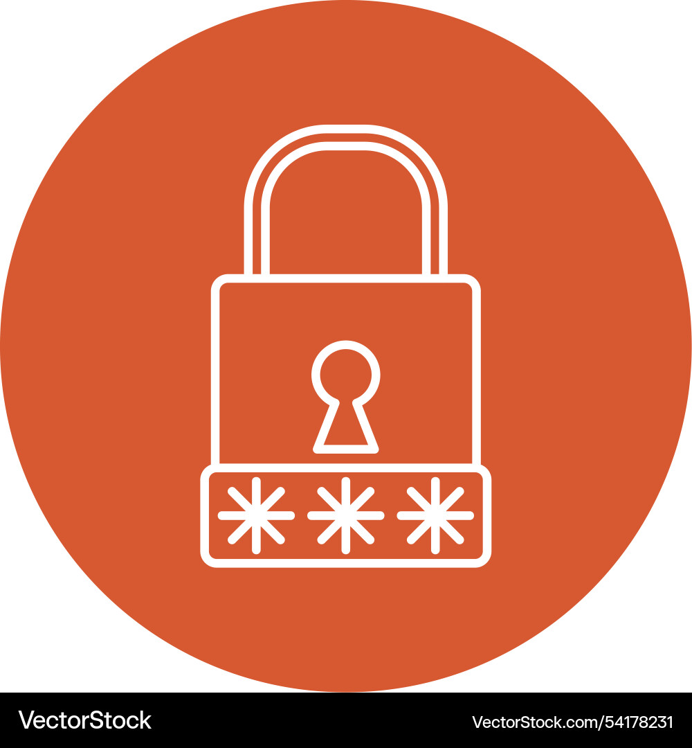 Passcode line circle icon vector image