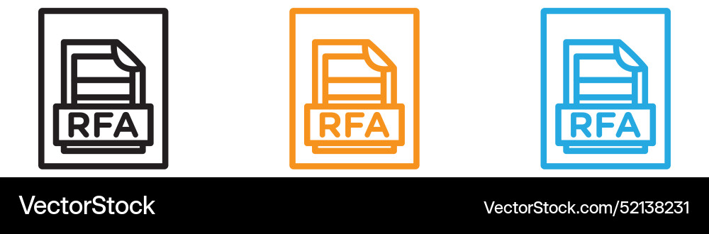 Rfa file logo set collection for web app ui vector image