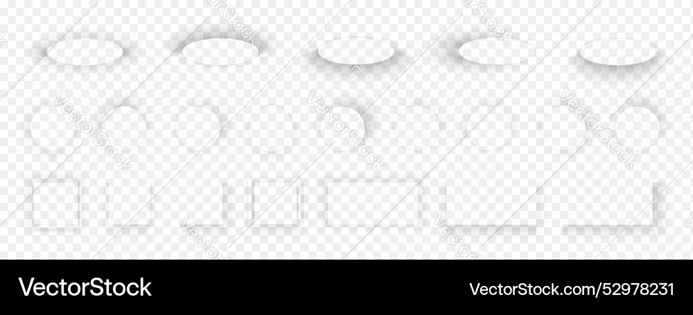 Set of different shadow effects realistic soft Set of different shadow effects realistic soft vector image