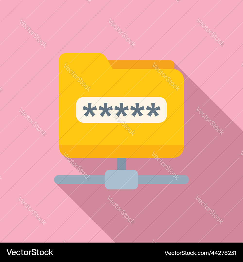 Shared folder safe icon flat secure policy Shared folder safe icon flat secure policy Vector Image