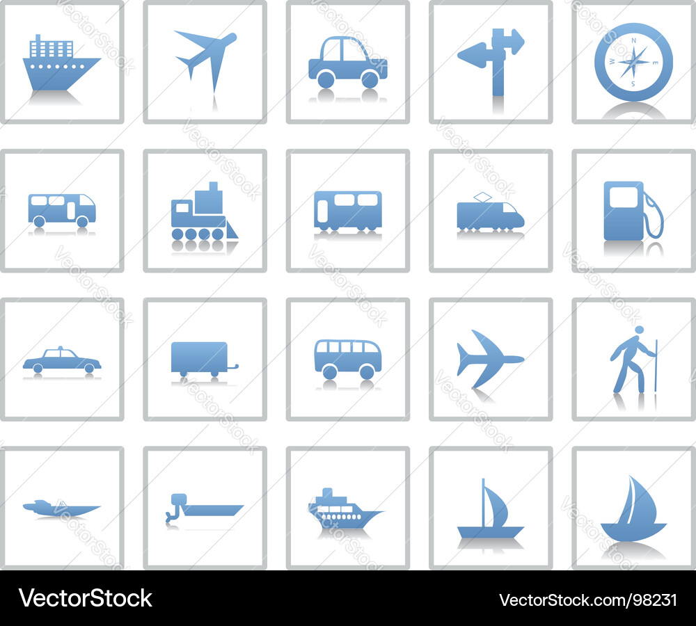 Transportation Icon Set Vector Image