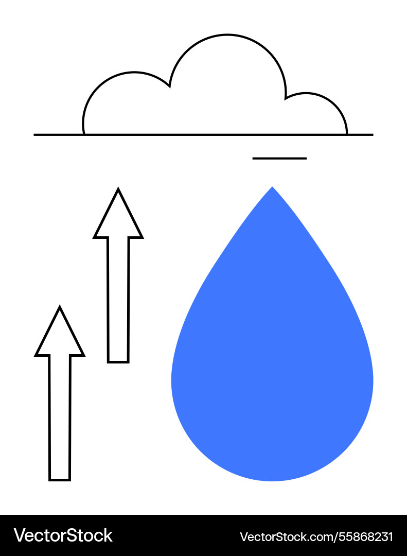 Water cycle representation with cloud arrows Water cycle representation with cloud arrows vector image