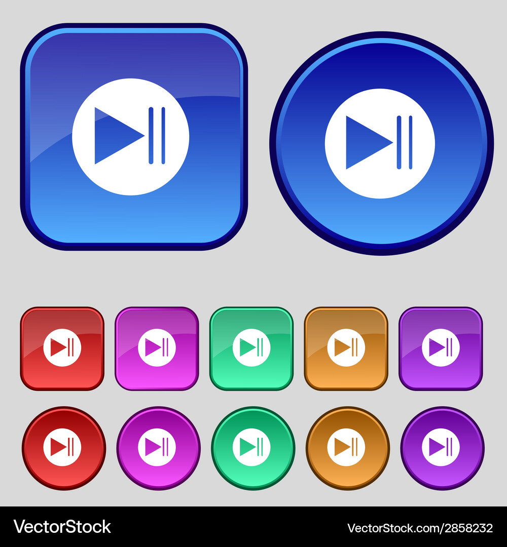 Arrow sign icon next button navigation symbol set Vector Image