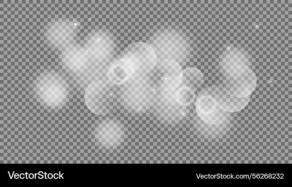 Bokeh circles on transparent background Bokeh circles on transparent background vector image