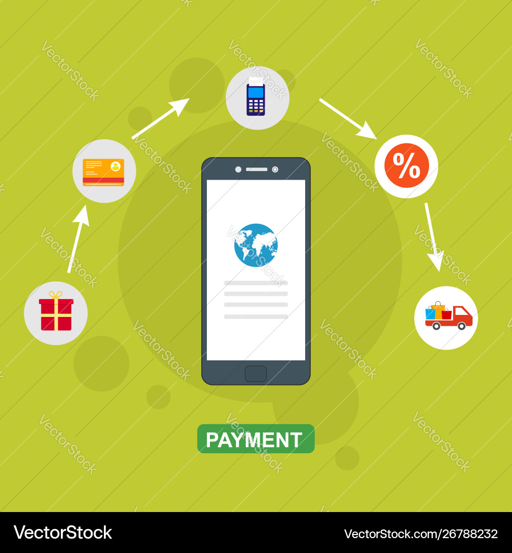 Concept online and mobile payments for web page Concept online and mobile payments for web page vector image