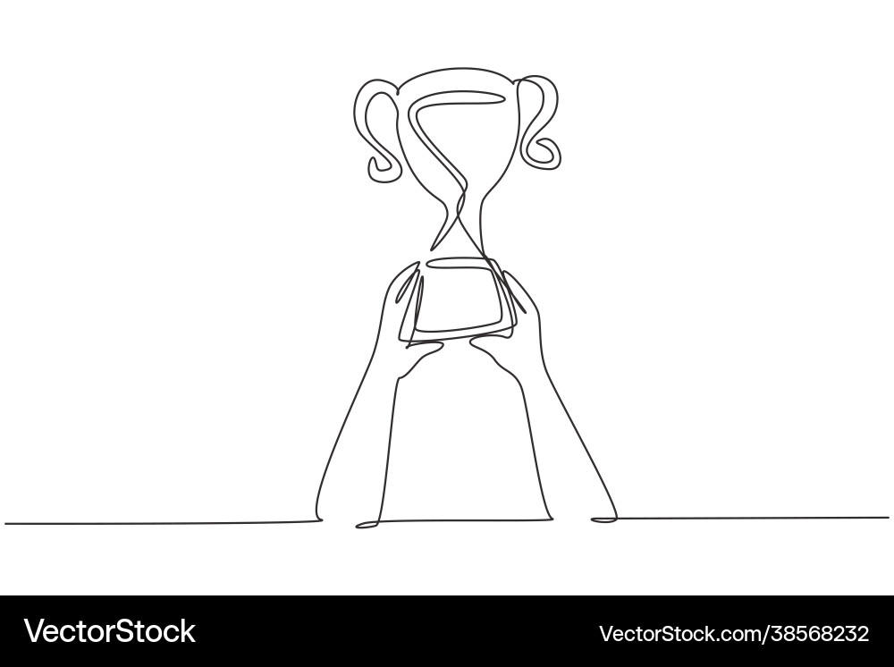 Continuous Line Trophy Vector Image