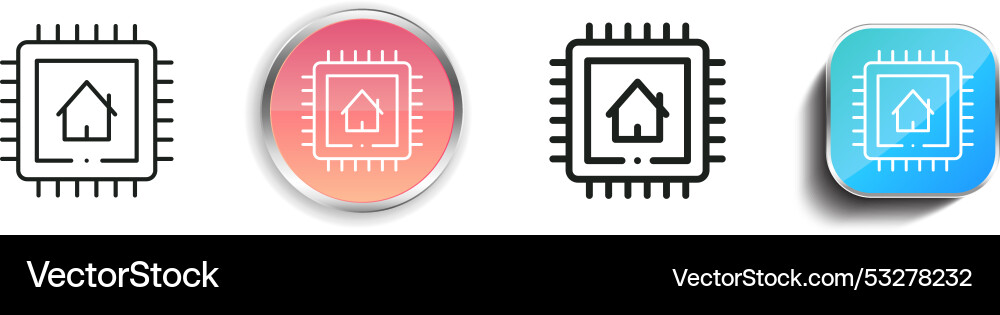 Cpu-Symbol dünne lineare regelmäßige und Schaltfläche Stil Cpu-Symbol dünne lineare regelmäßige und Schaltfläche Stil vektorbild