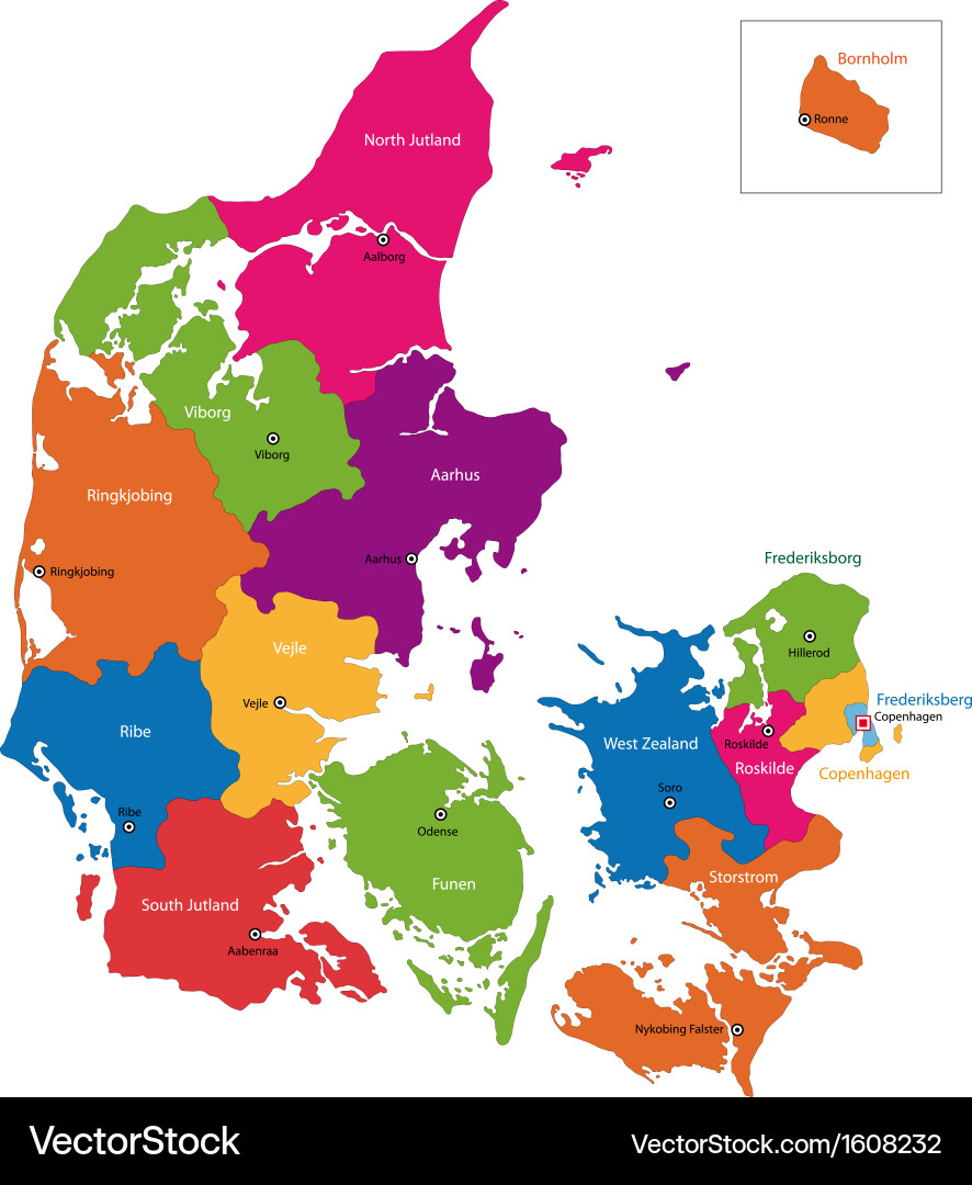 denmark-map-regions-vector-images-over-900 for Free Printable Map Of Denmark Denmark Map Regions Vector Images (over 900) for Free Printable Map Of Denmark
