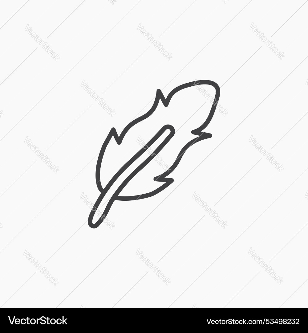Featherline in thin line black color flat simple Featherline in thin line black color flat simple vector image