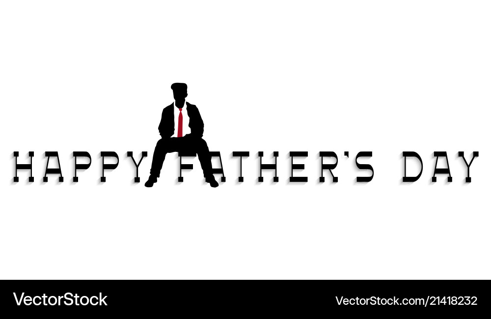 Glückliche Väter Tag Schrift mit Silhouette Glückliche Väter Tag Schrift mit Silhouette vektorbild
