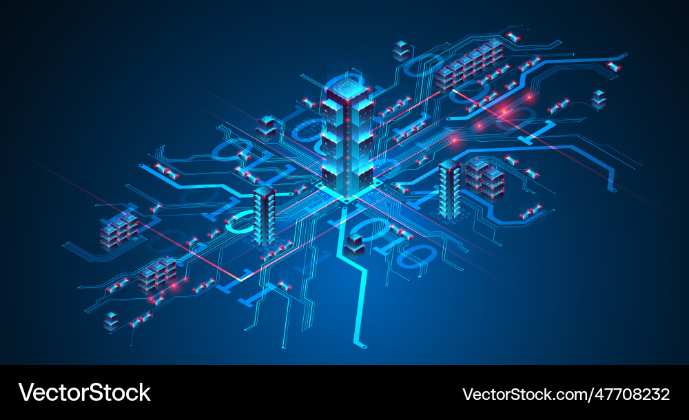 Isometric big data concept database abstract Isometric big data concept database abstract vector image