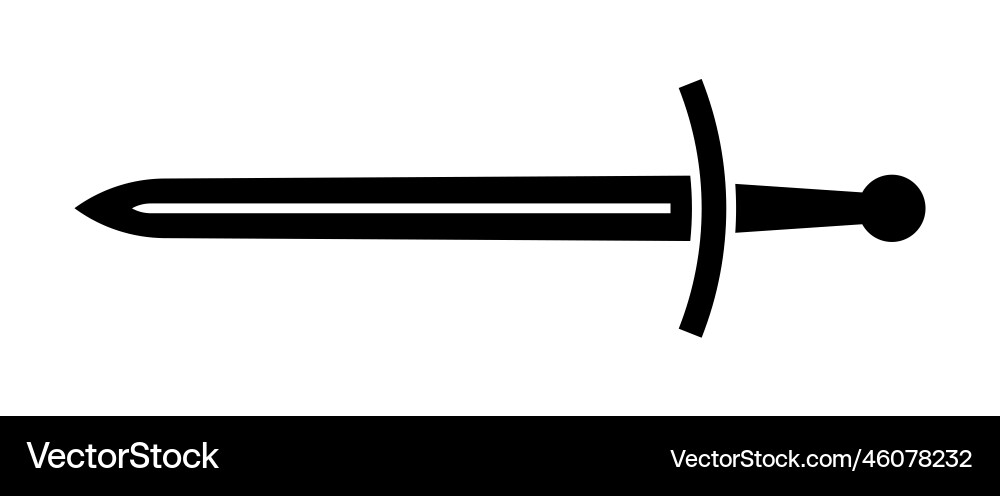 Knight sword icon medieval sharp crusader weapon Vector Image