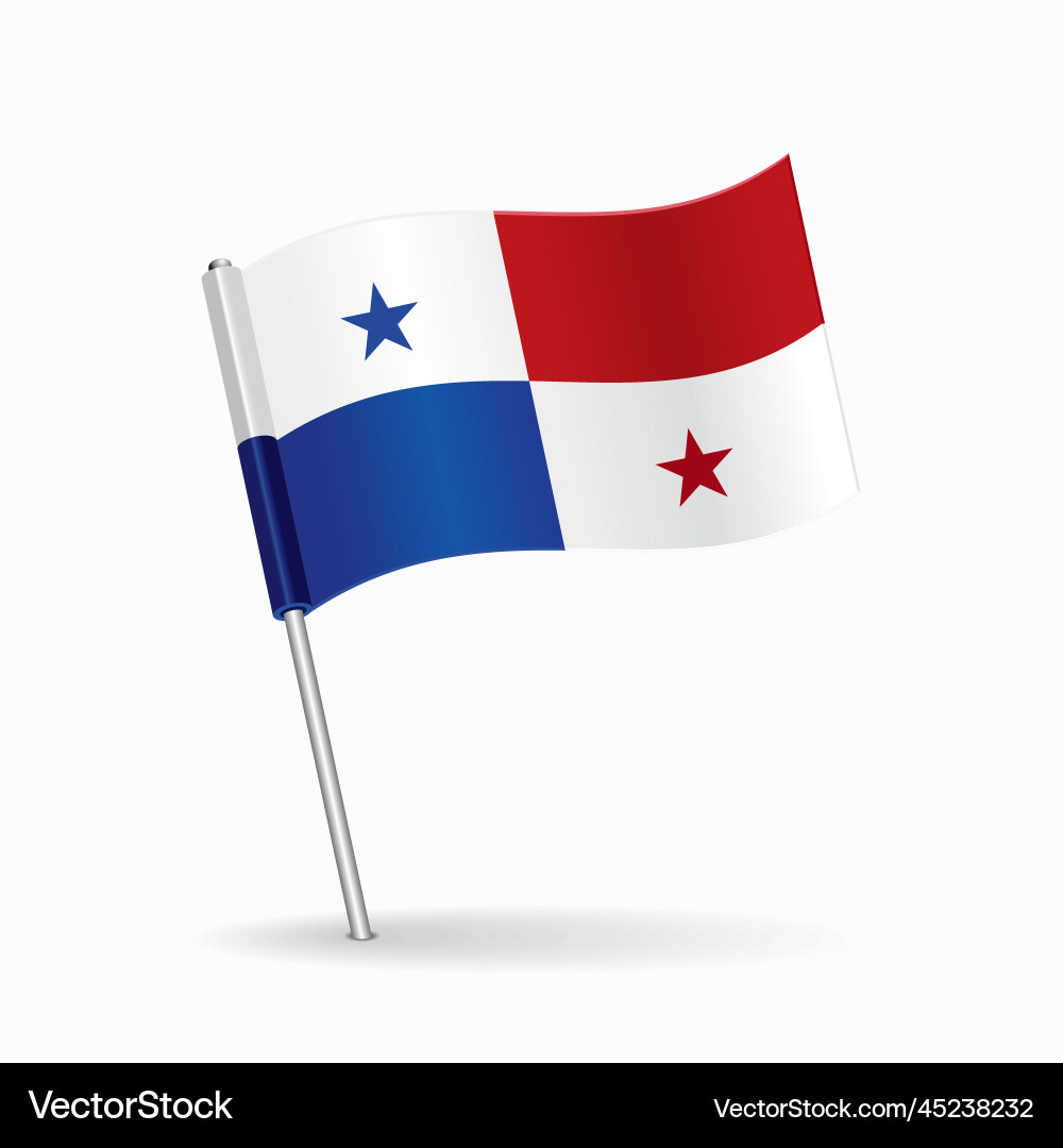 Panamian flag map pin pointer layout Panamian flag map pin pointer layout Vector Image