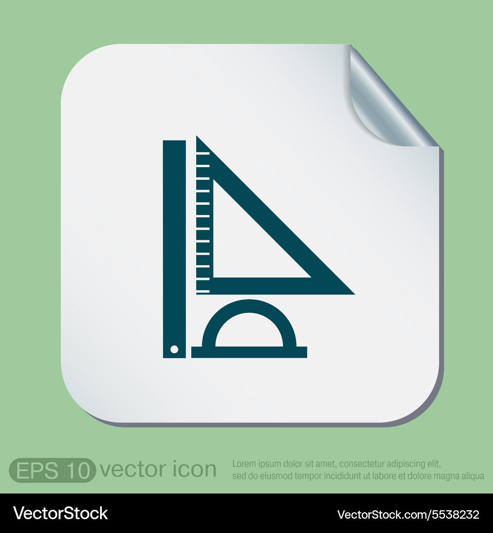 Ruler protractor triangle symbol of geometry Vector Image