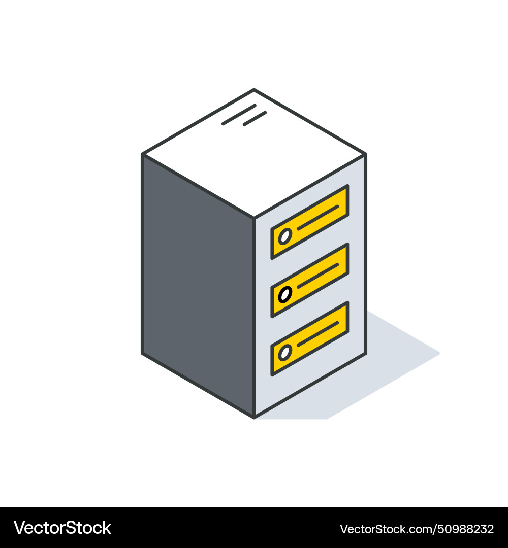 Server rack or tower unit of data center vector image