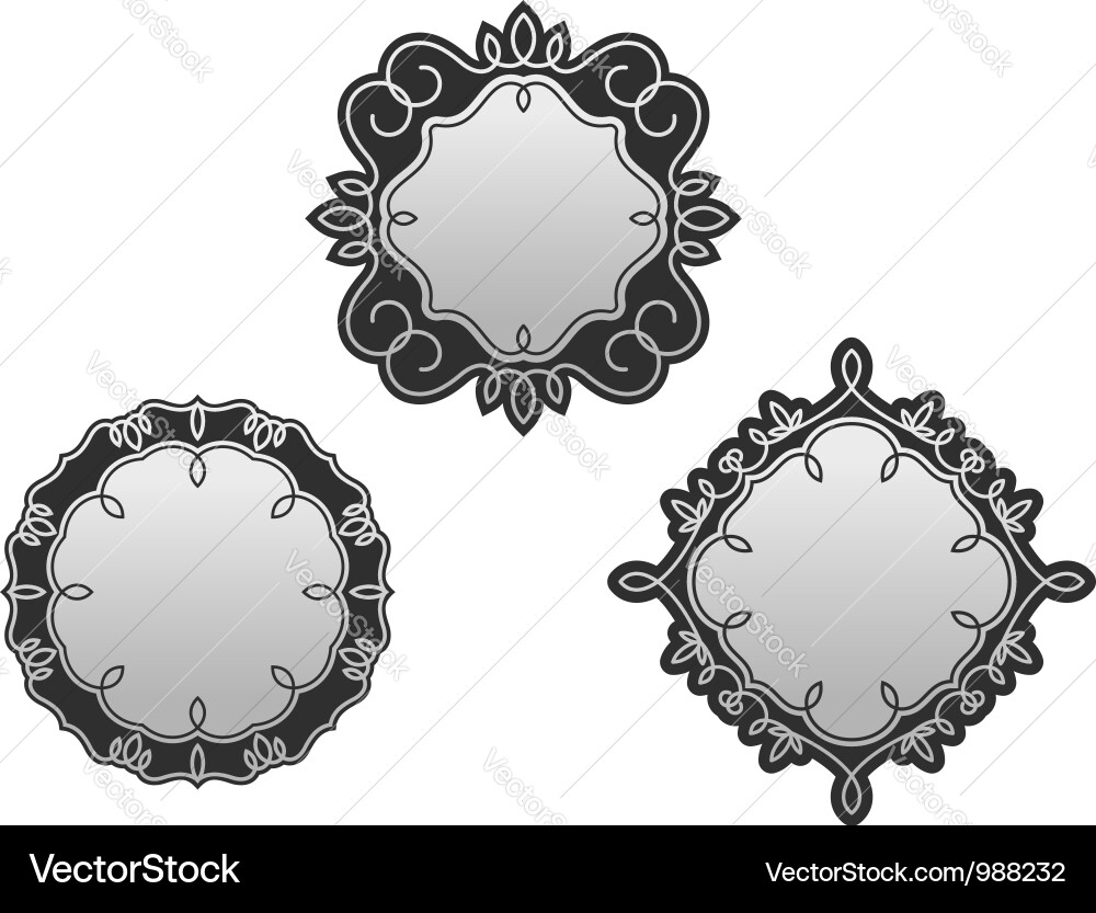 Set of decorative frames and borders Vector Image