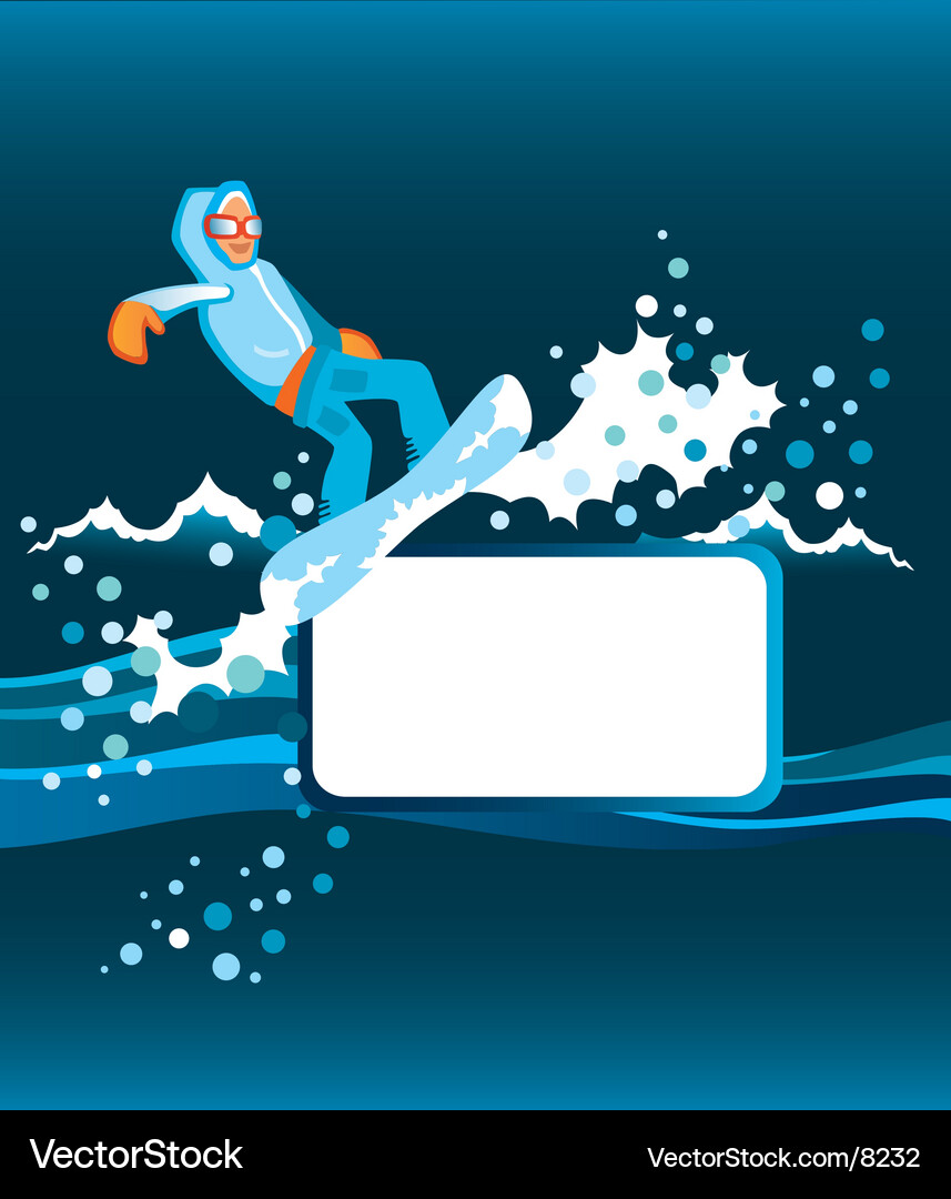 Snowboarder in Action Vector Image
