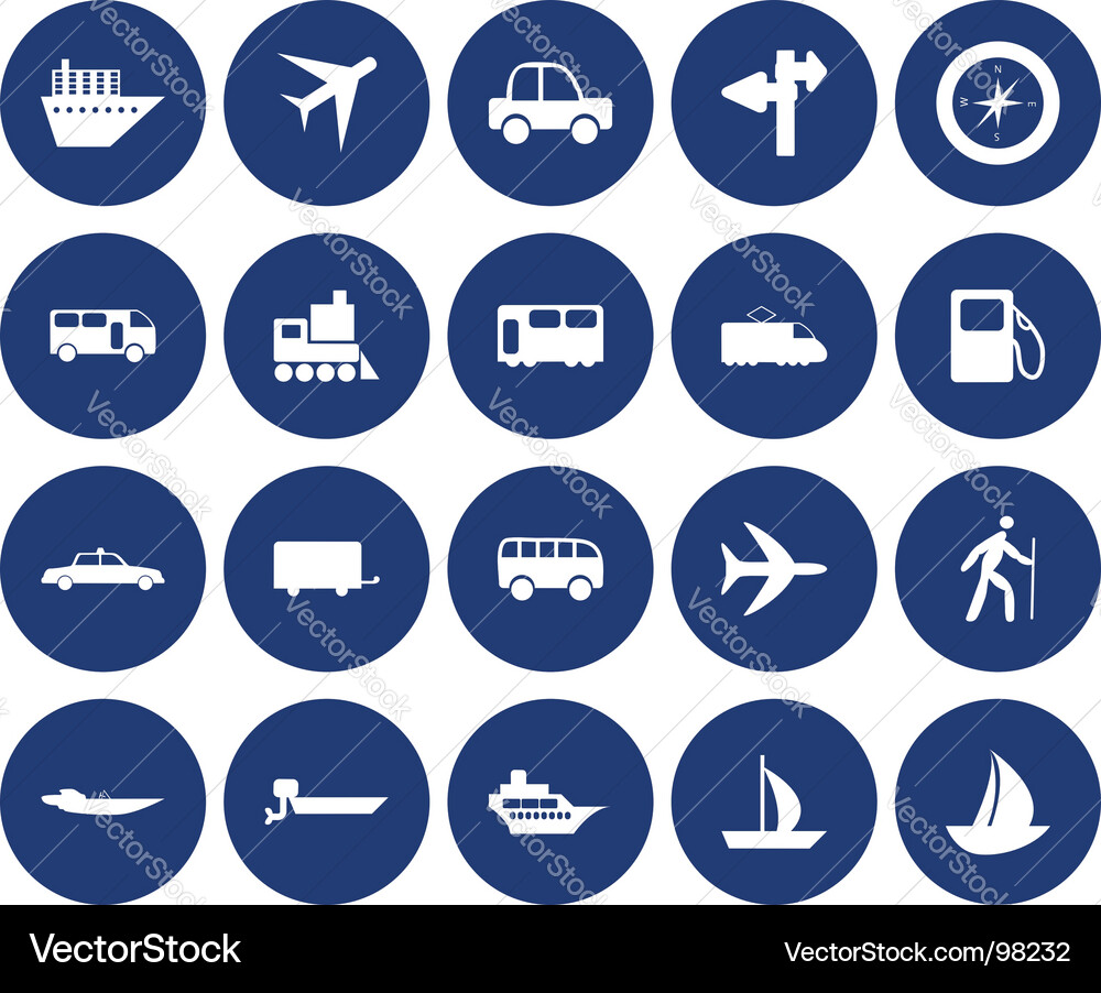 Transportation icons set vector image