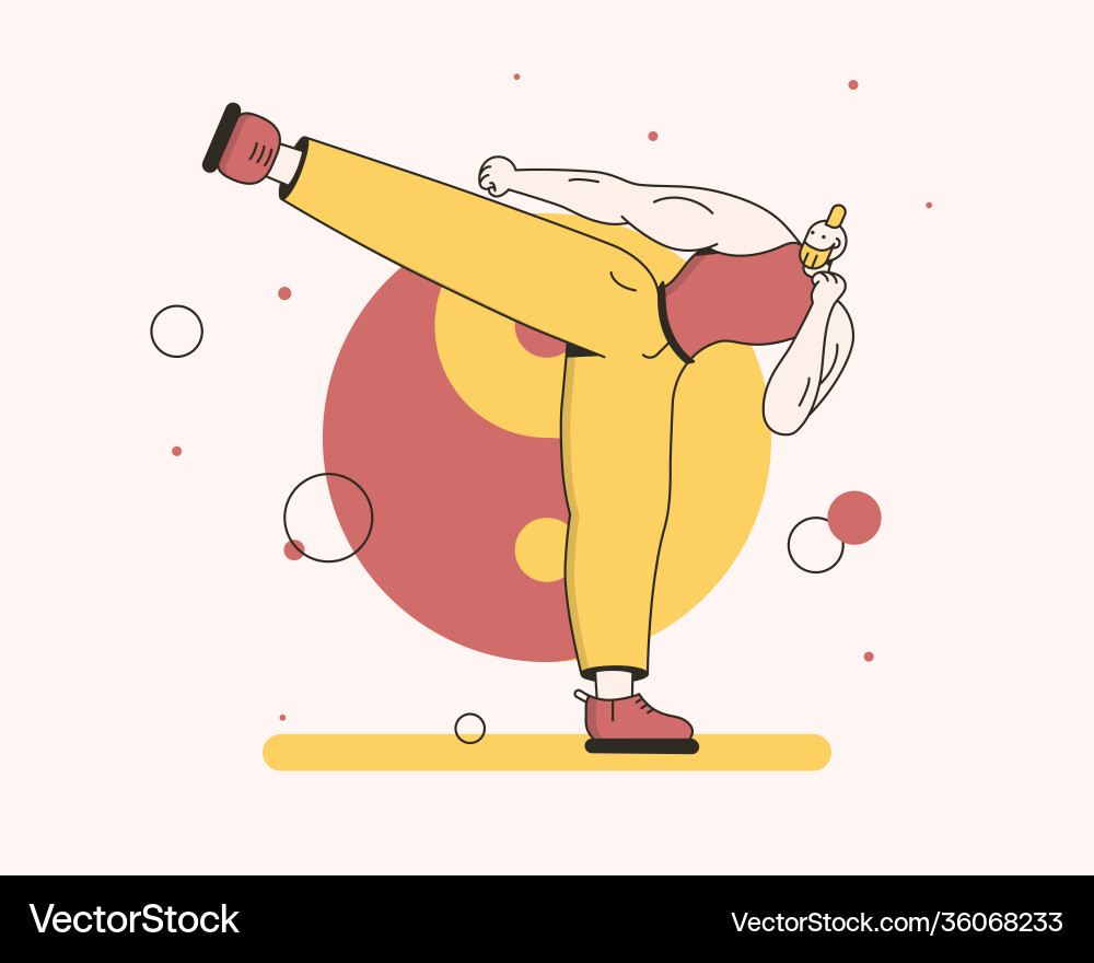 A man practises oriental martial arts kungfu vector image