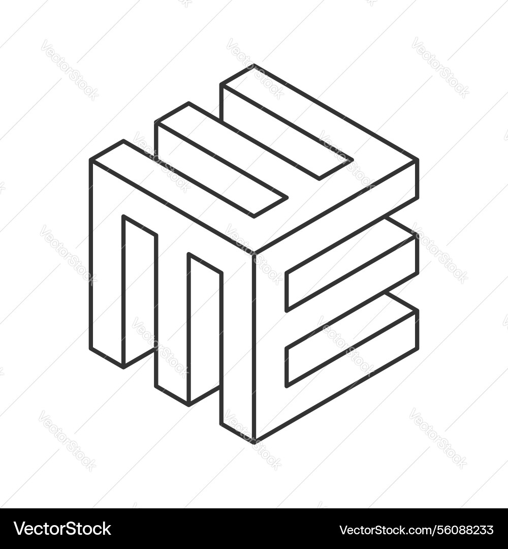 Abstract isometric cube design forming a unique Abstract isometric cube design forming a unique vector image