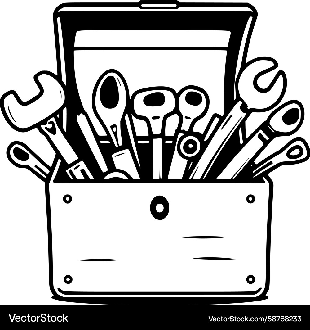 Assorted Wrench Toolbox Vector Image